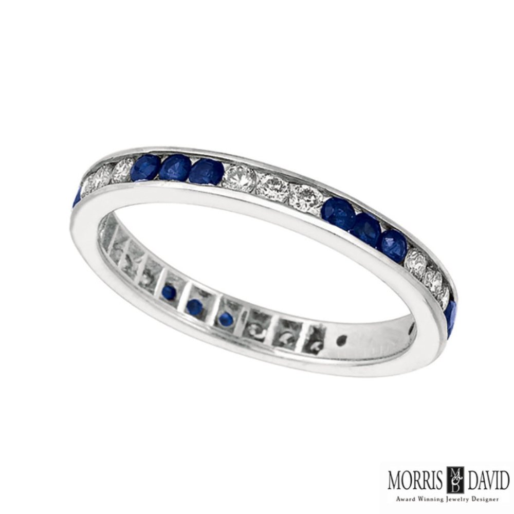 1.05ct Natural Sapphire & Diamond Eternity Ring